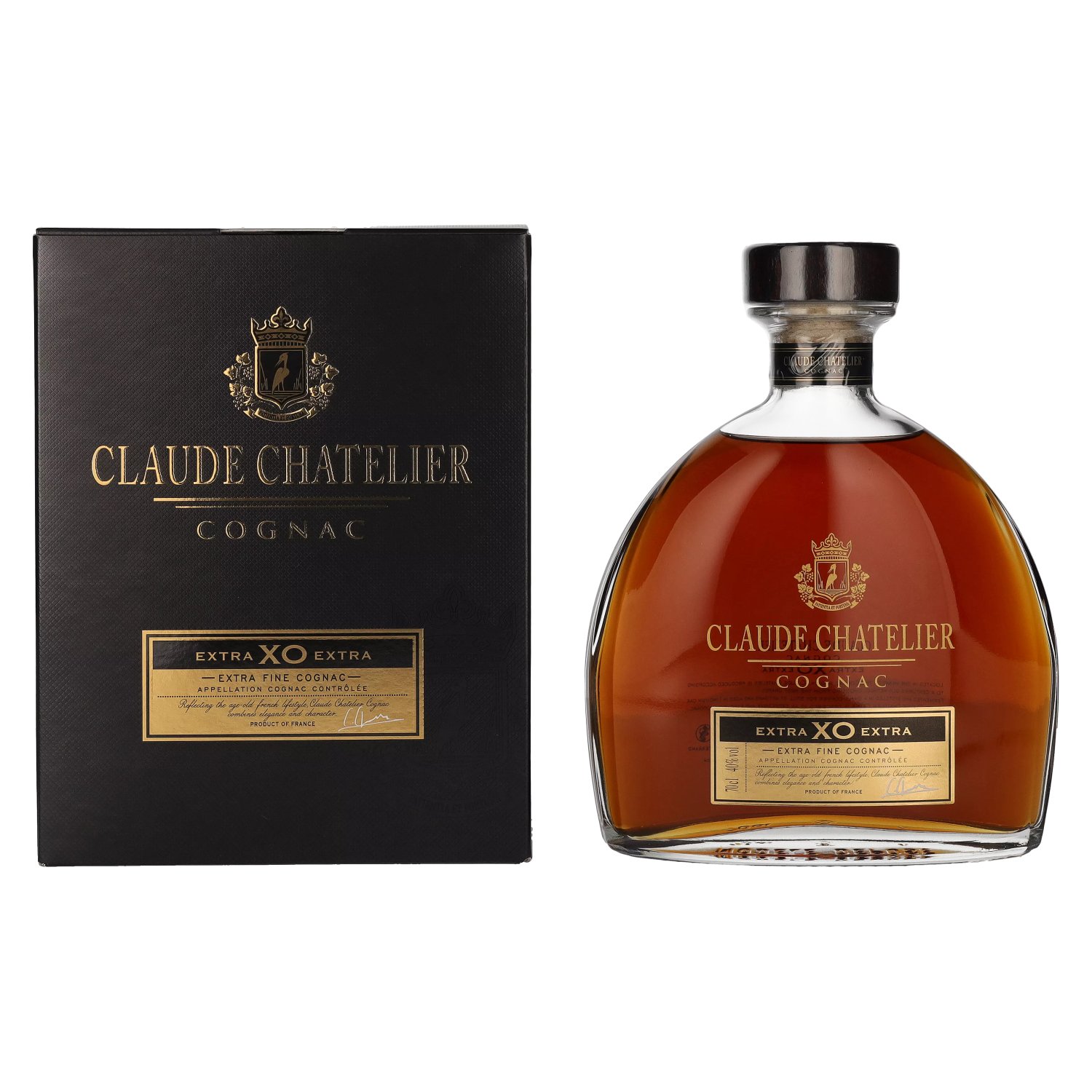 Claude Chatelier Extra XO Cognac in 0,7l Fine 40% Giftbox Extra Vol