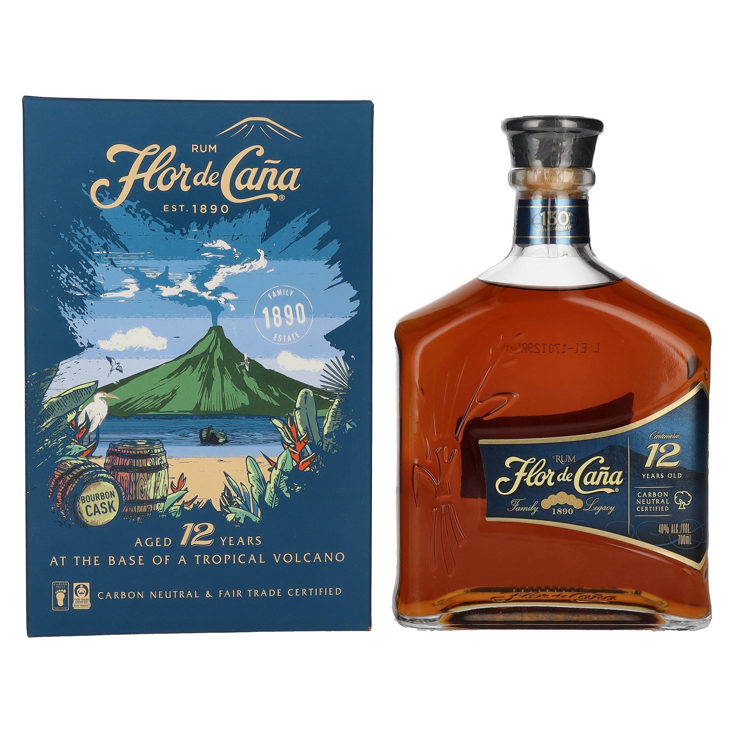 Flor de Caña Centenario 12 Years Old Rum 40% Vol. 0,7l in Giftbox