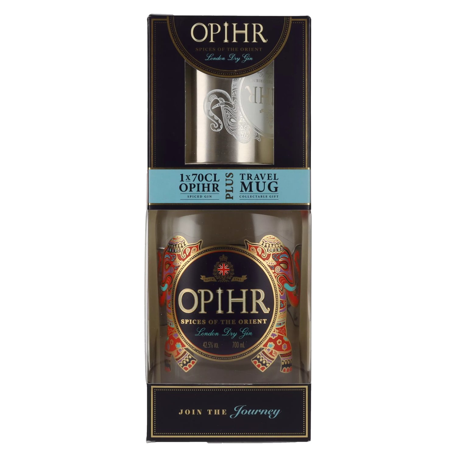 Opihr ORIENTAL SPICED London Dry Gin 42,5% Vol. 0,7l in Giftbox with Travel  Mug