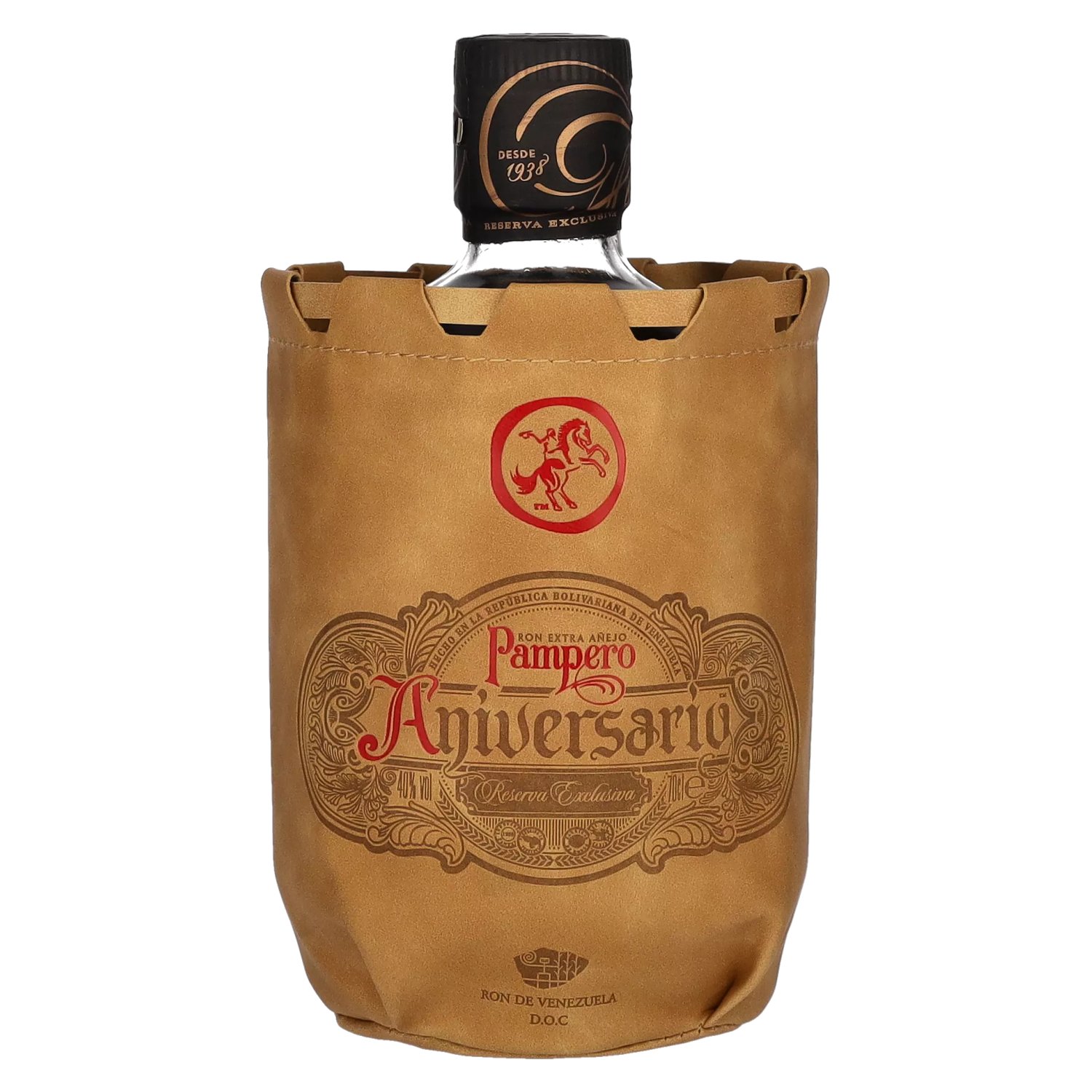 Pampero Aniversario Reserva Exclusiva Ron Extra Añejo 40% Vol. 0,7l in  Ledertasche