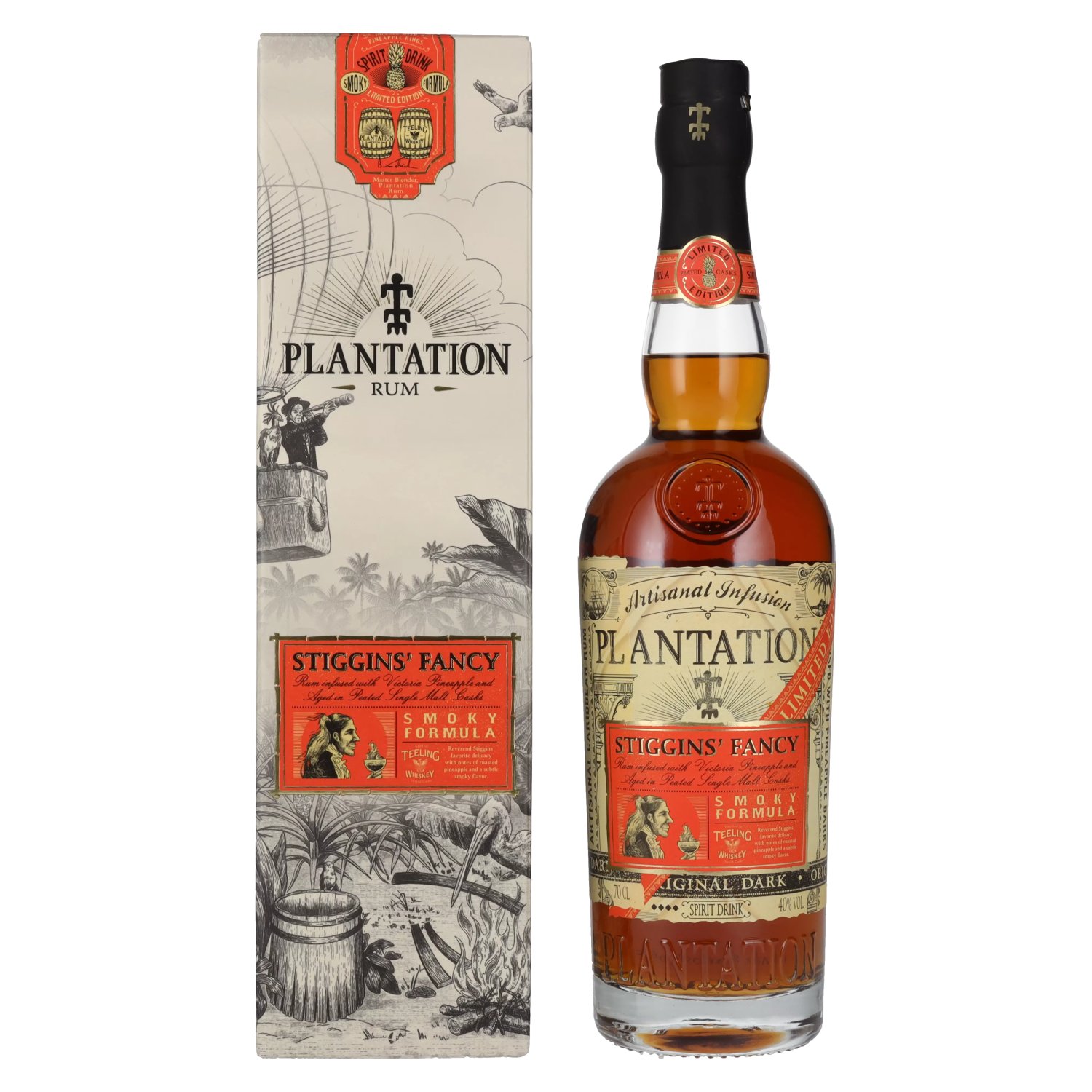 Plantation Stiggin\'s Fancy Smoky Formula Spirit Drink 40% Vol. 0,7l in  Giftbox | Rum
