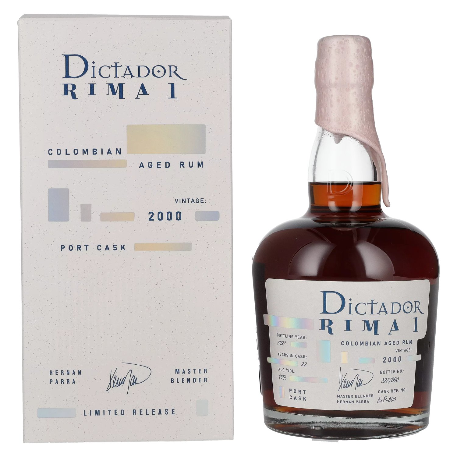 Vol. CASK in RIMA Old 0,7l 1 22 Dictador 43% 2000 Geschenkbox Years PORT Vintage