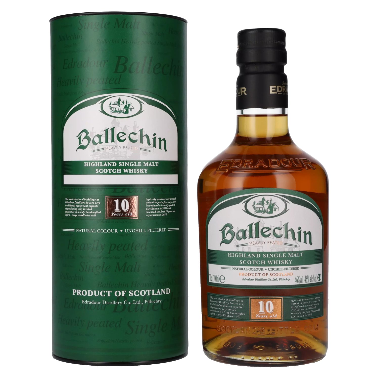 Edradour Ballechin 10 Years Old Highland Single Malt 46% Vol. 0,7l in  Geschenkbox
