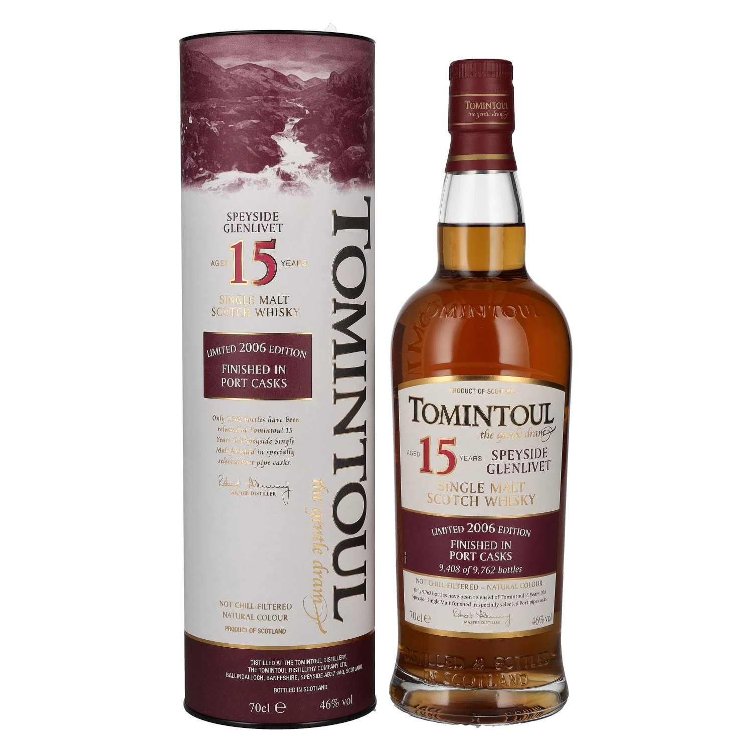 Tomintoul 15 Years Old PORT CASKS Finish Limited Edition 2006 46% Vol. 0,7l  in Geschenkbox