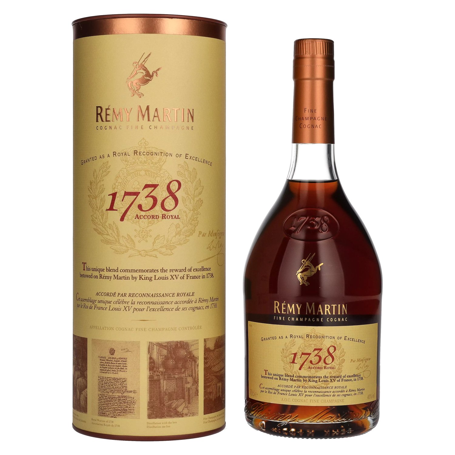 Fine 40% Rémy ACCORD Vol. 1738 ROYAL in Martin Cognac Champagne 0,7l Giftbox