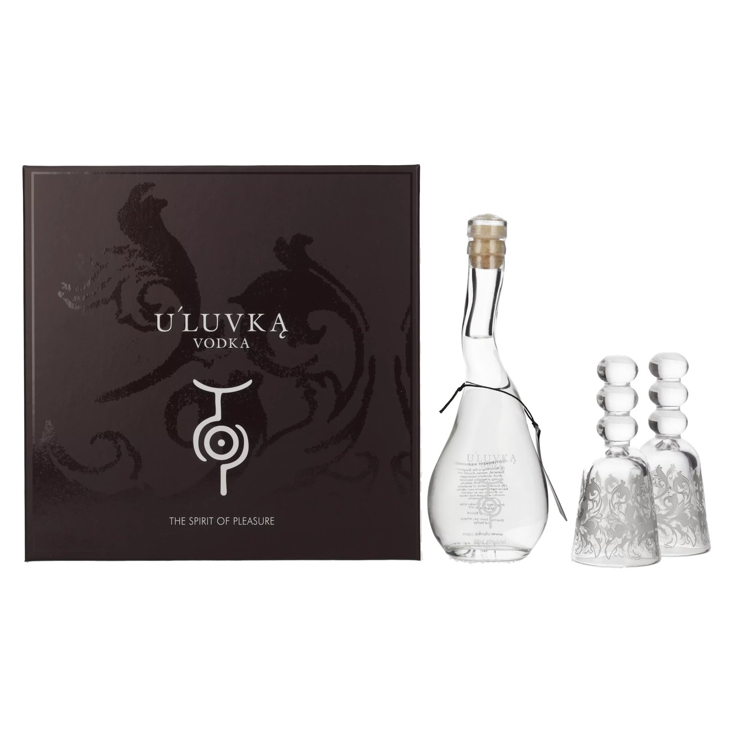 U\'Luvka Vodka 40% Vol. 0,1l in Geschenkbox mit 2 Gläsern