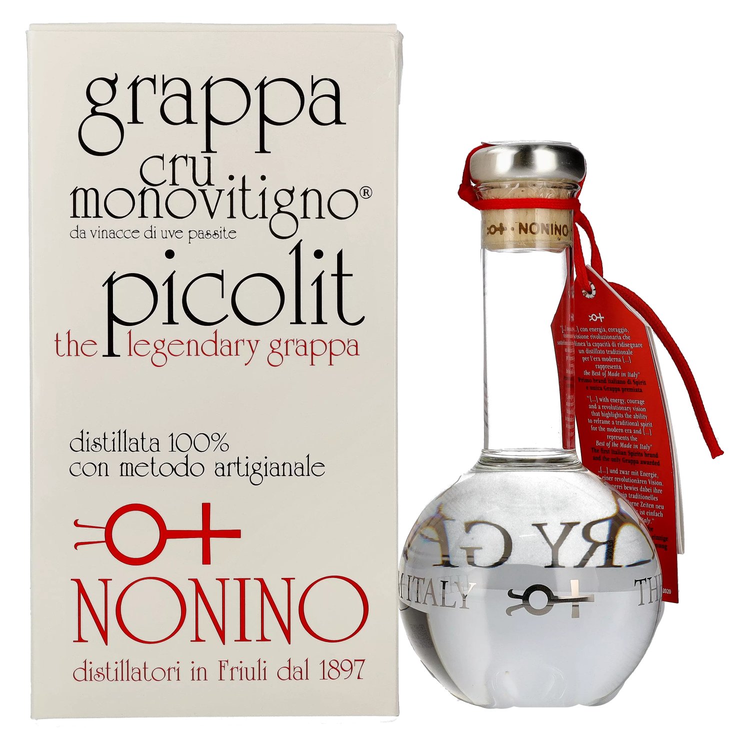 Nonino Grappa The 0,5l Giftbox Cru in Vol. 50% Monovitigno Picolit Legendary