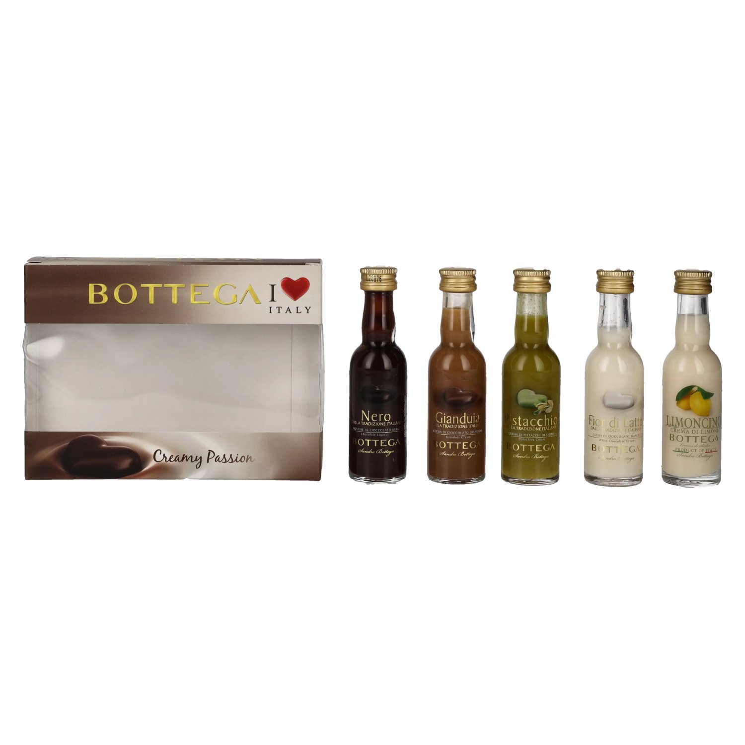 Bottega Creamy Passion Mignonettes Set 15,8% Vol. 5x0,03l in Giftbox