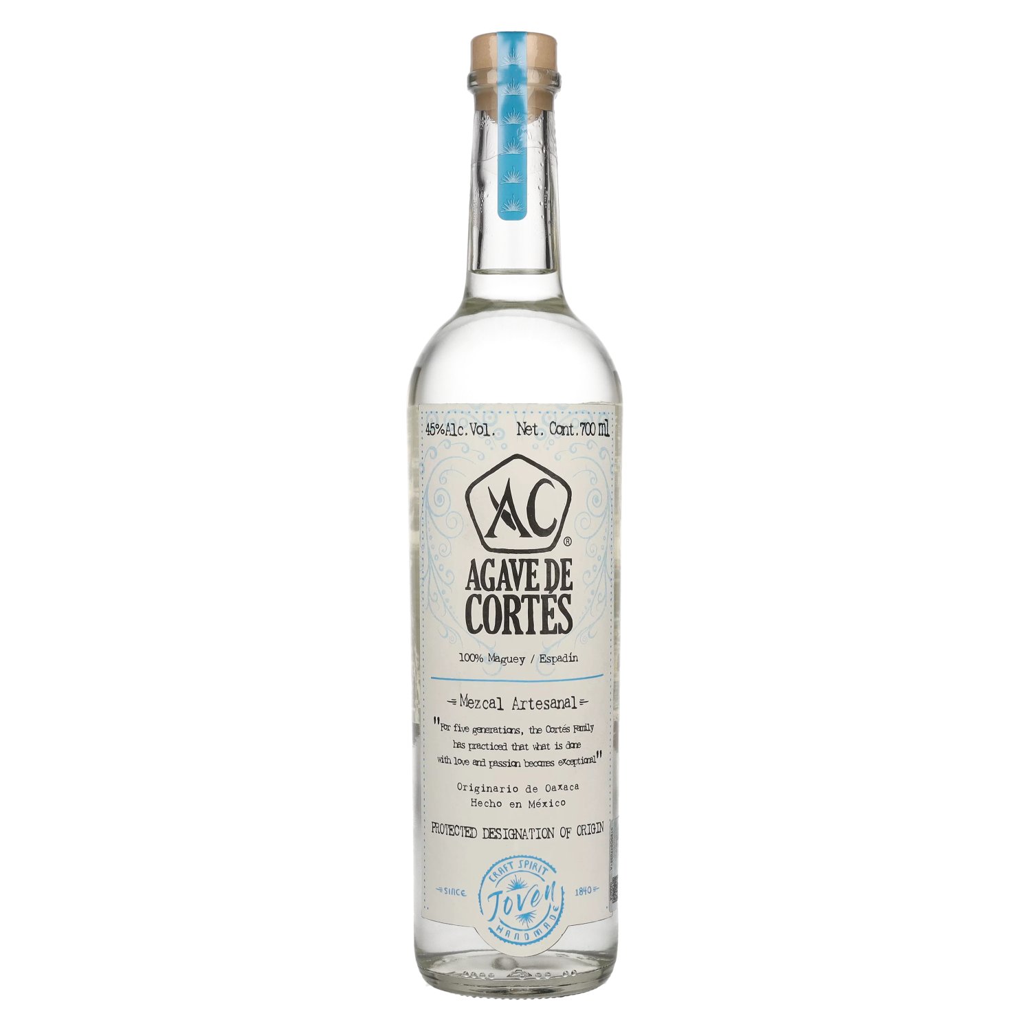 JOVEN Artesanal 0,7l de Agave Cortés 45% Mezcal Vol.