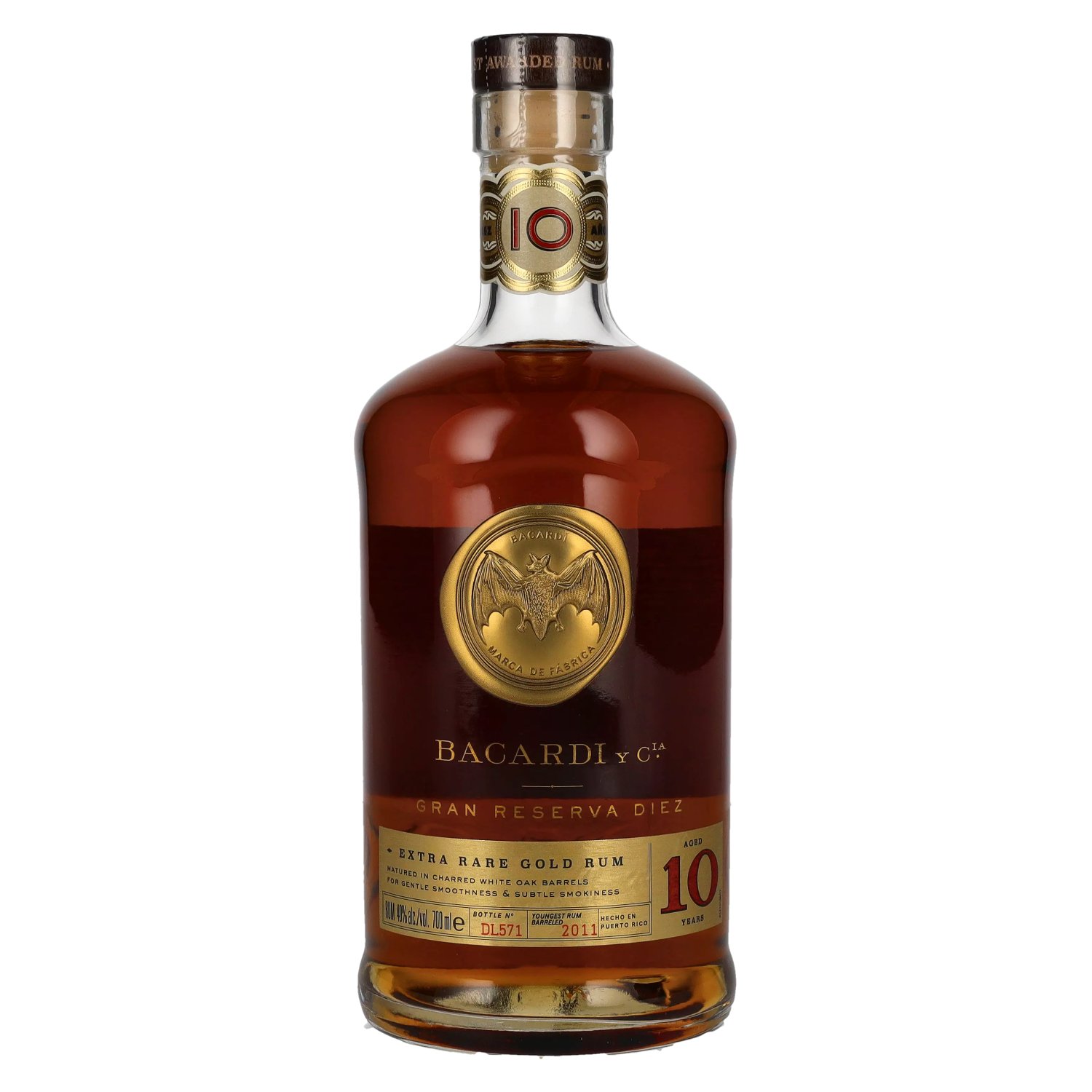 Reserva Bacardi Años Rum Gran 10 Diez 40% Extra Gold Vol. 0,7l Rare
