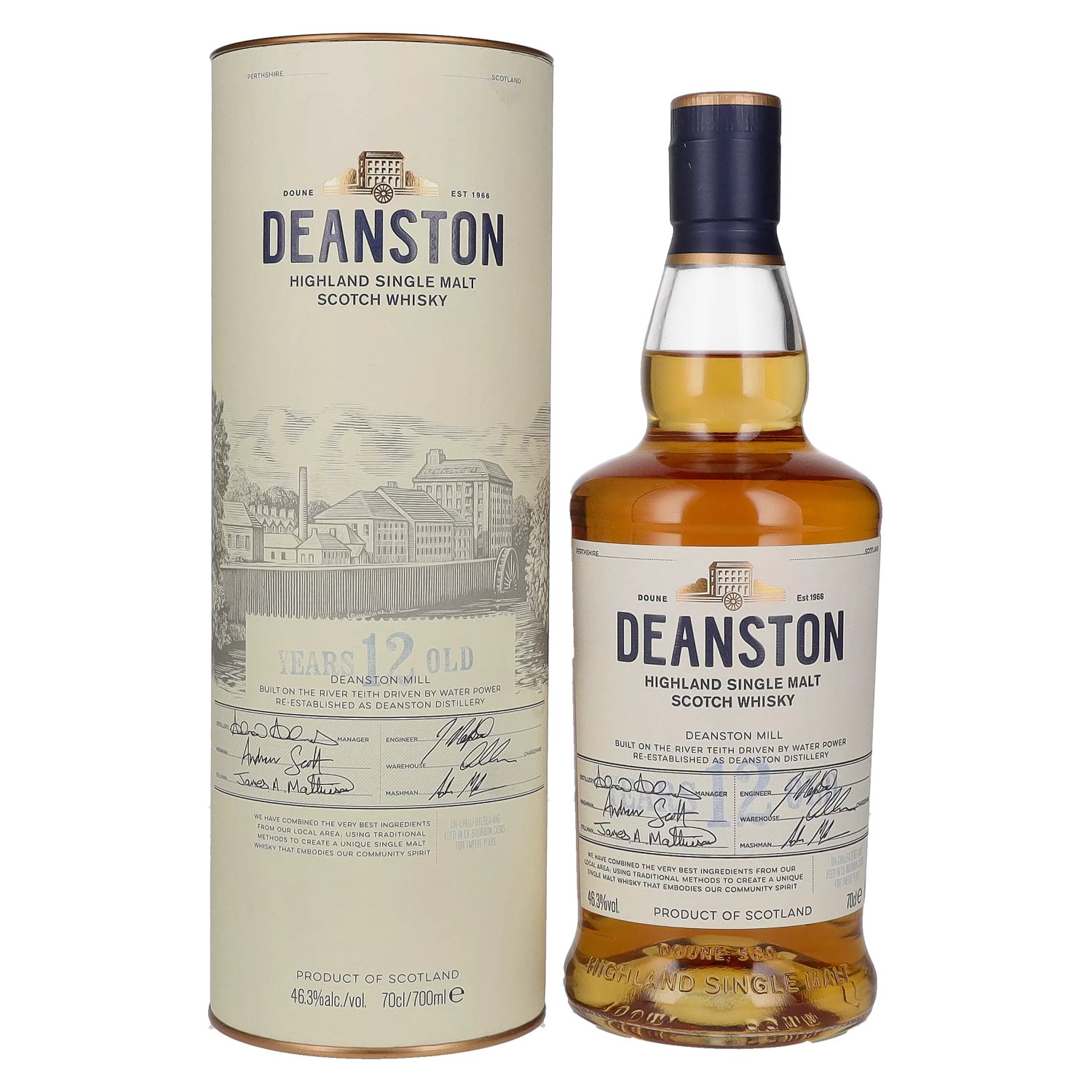 Deanston 12 Years Old Highland Single Malt 46,3% Vol. 0,7l in Geschenkbox