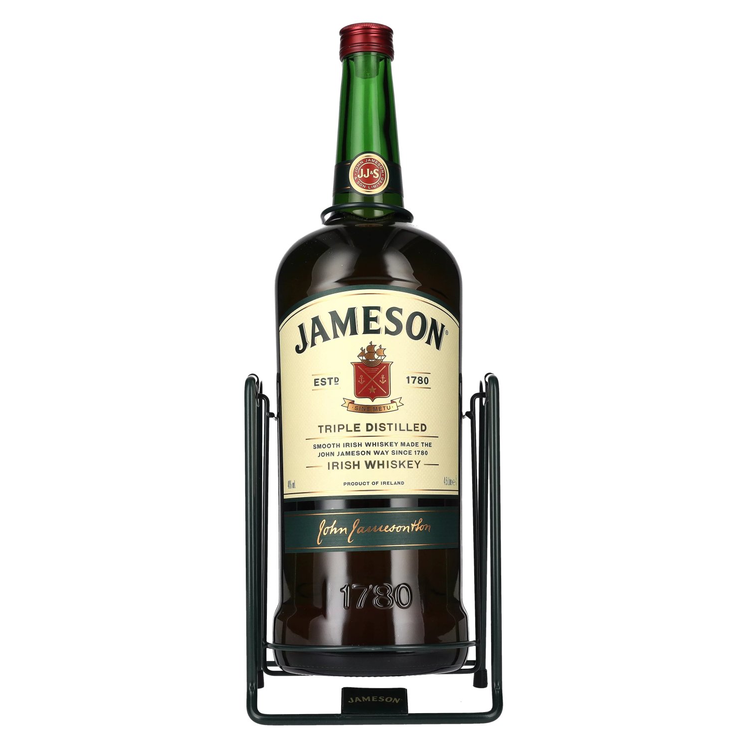 Jameson Triple Distilled Irish Whiskey 40% Vol. 4,5l with Schwenkständer
