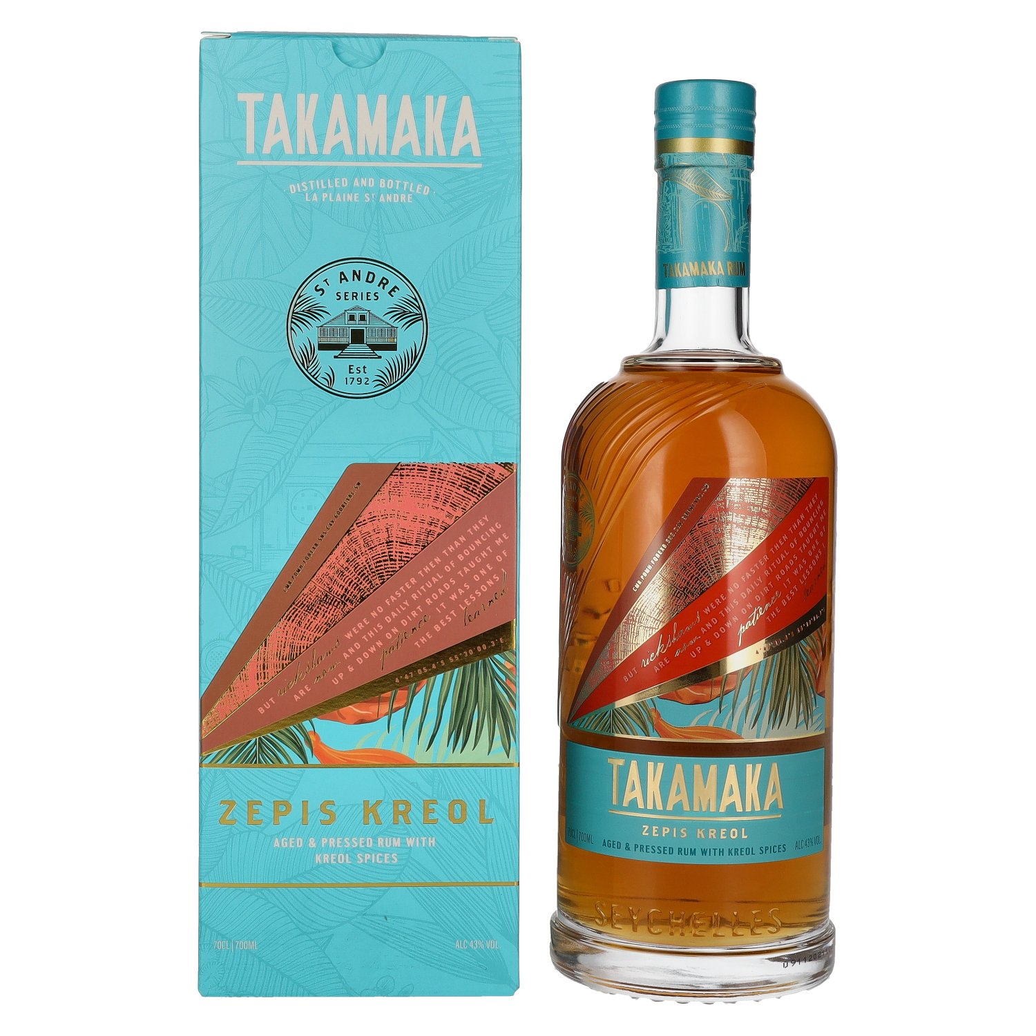 Takamaka ZEPIS KREOL Rum 43% Vol. 0,7l in Giftbox