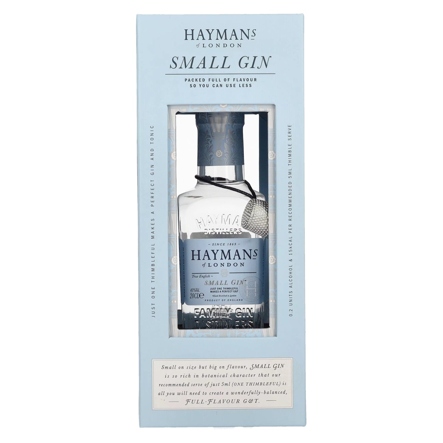 Hayman\'s of London SMALL GIN 43% Vol. 0,2l in Geschenkbox mit 5 ml  Portionierer