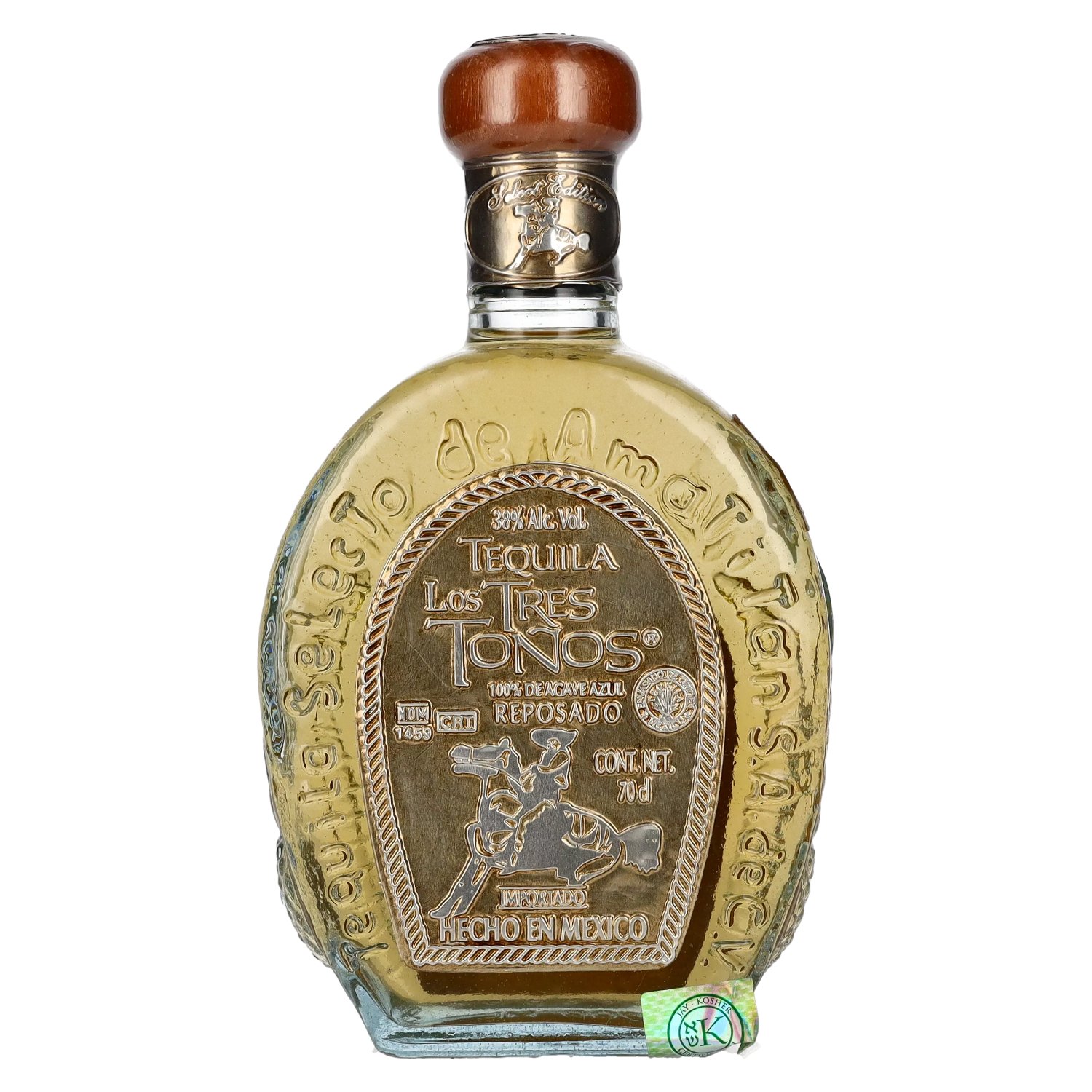 38% Tonos Los Vol. REPOSADO 0,7l Tres Tequila