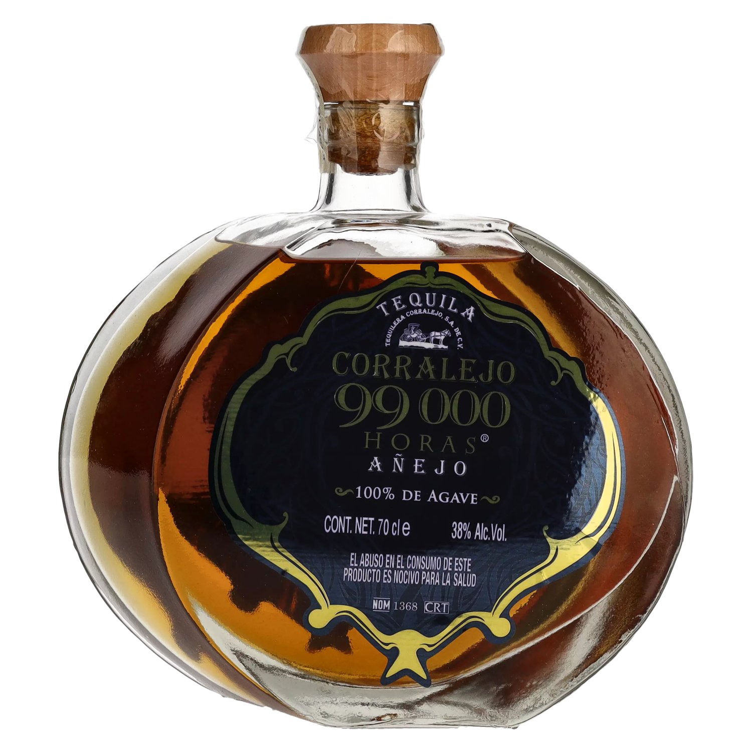 100% de Corralejo AÑEJO Agave 0,7l 38% 99,000 HORAS Tequila Vol.