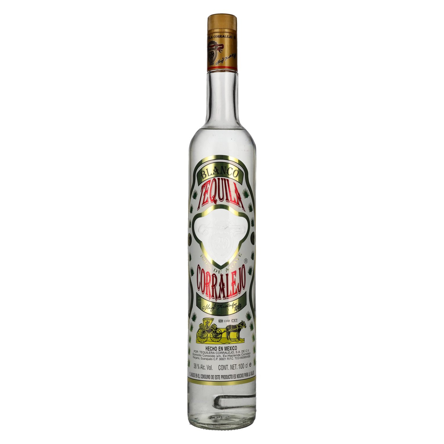 Corralejo Tequila BLANCO 100 de Agave 38 Vol. 1l