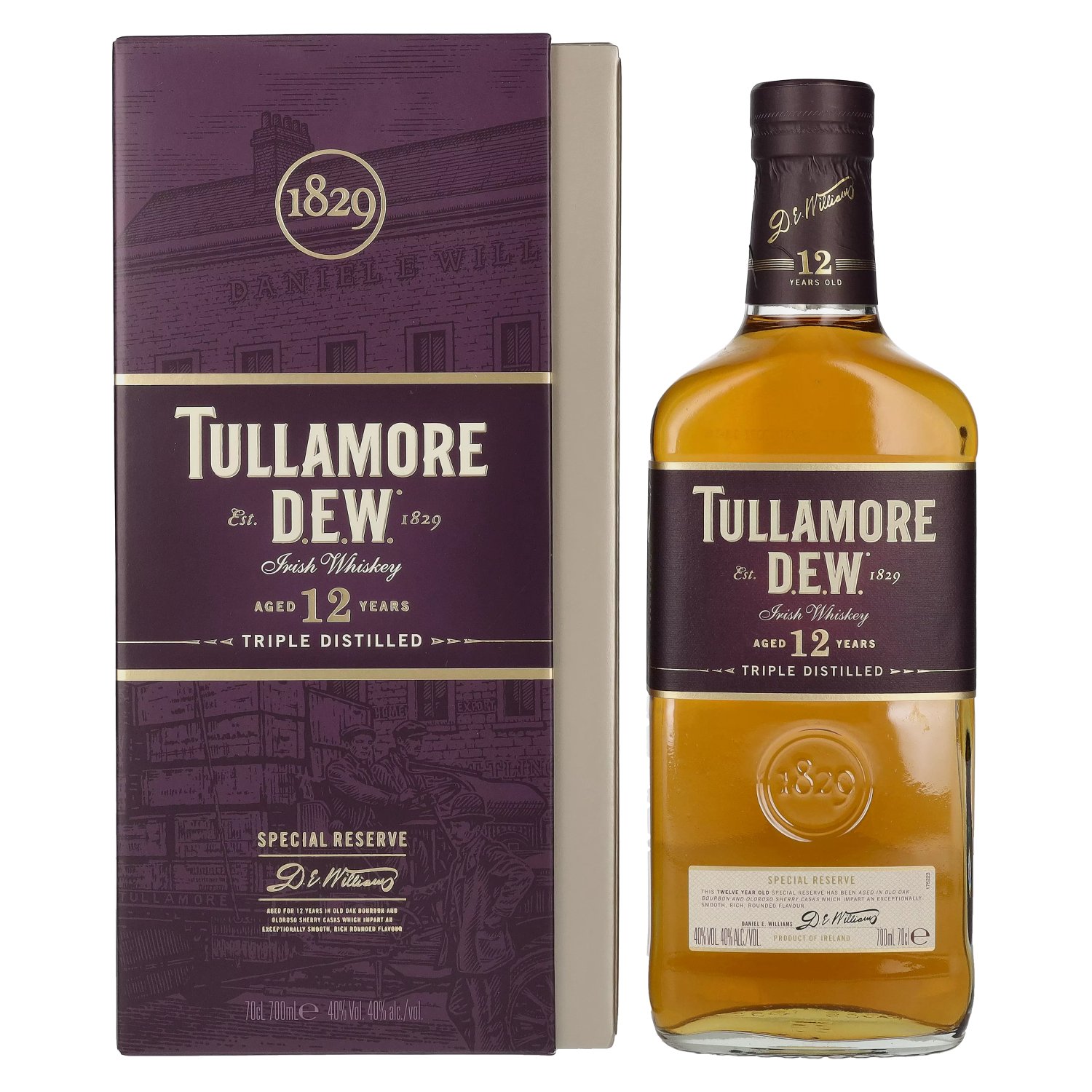 40% Old Whiskey Giftbox Vol. Years Tullamore Irish 12 Reserve in Special D.E.W. 0,7l