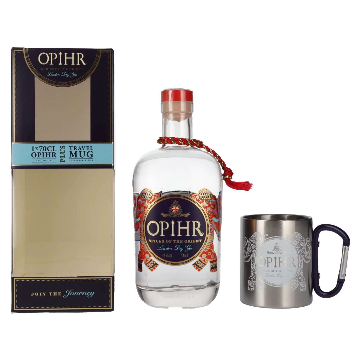 Opihr ORIENTAL SPICED London Dry Gin 42,5% Vol. 0,7l in Giftbox with Travel  Mug