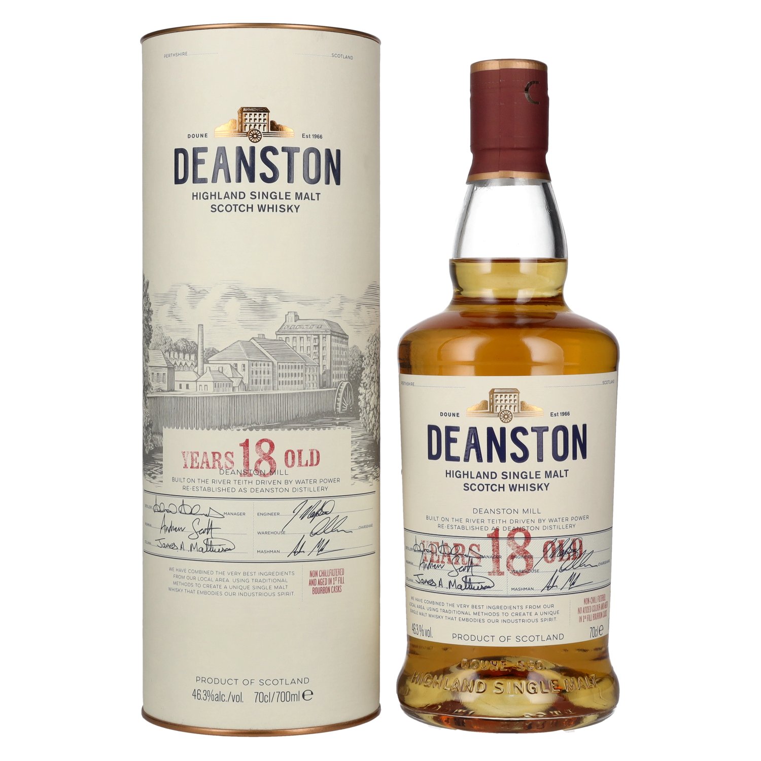 Deanston 18 Highland Years Geschenkbox Single in 46,3% Vol. 0,7l Old Malt