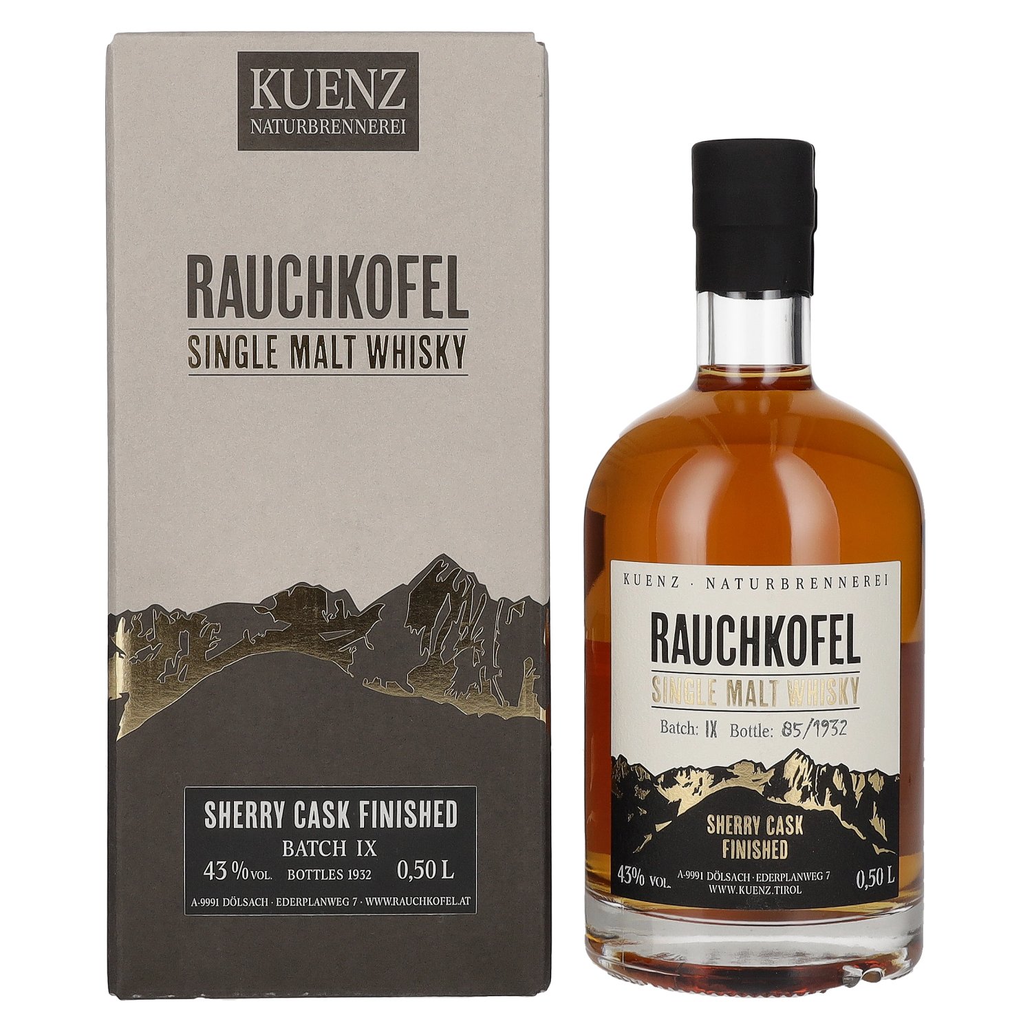 0,5l Geschenkbox Malt Finished Rauchkofel 43% Cask in Single Vol. Sherry Whisky