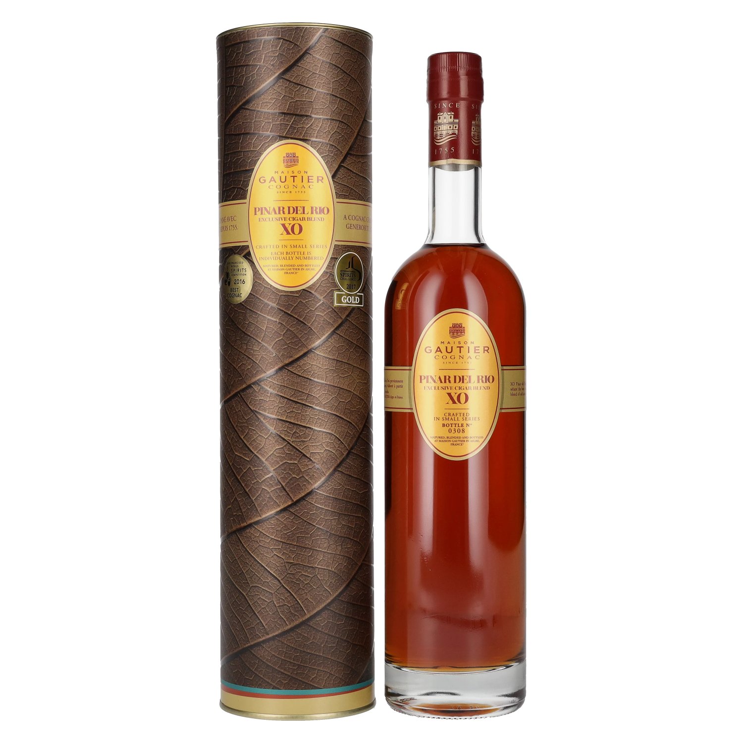 RIO Vol. Geschenkbox Cognac Cigar Blend XO 41,2% PINAR Gautier DEL Exclusive 0,7l in